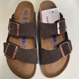 Arizona Birkenstock Brown Suede Leather